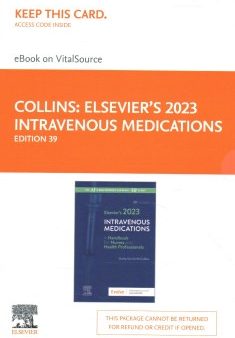 Elsevier s 2023 Intravenous Medications For Sale