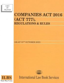 Companies Act 2016 (Act 777) - As At 15 10 21 For Sale