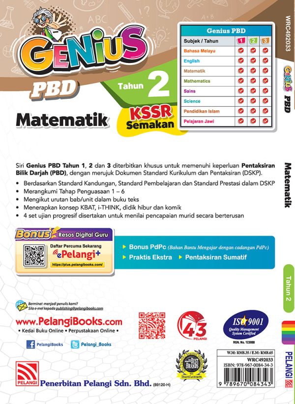 GENIUS PBD KSSR 2023 Matematik Thn 2 Online Sale